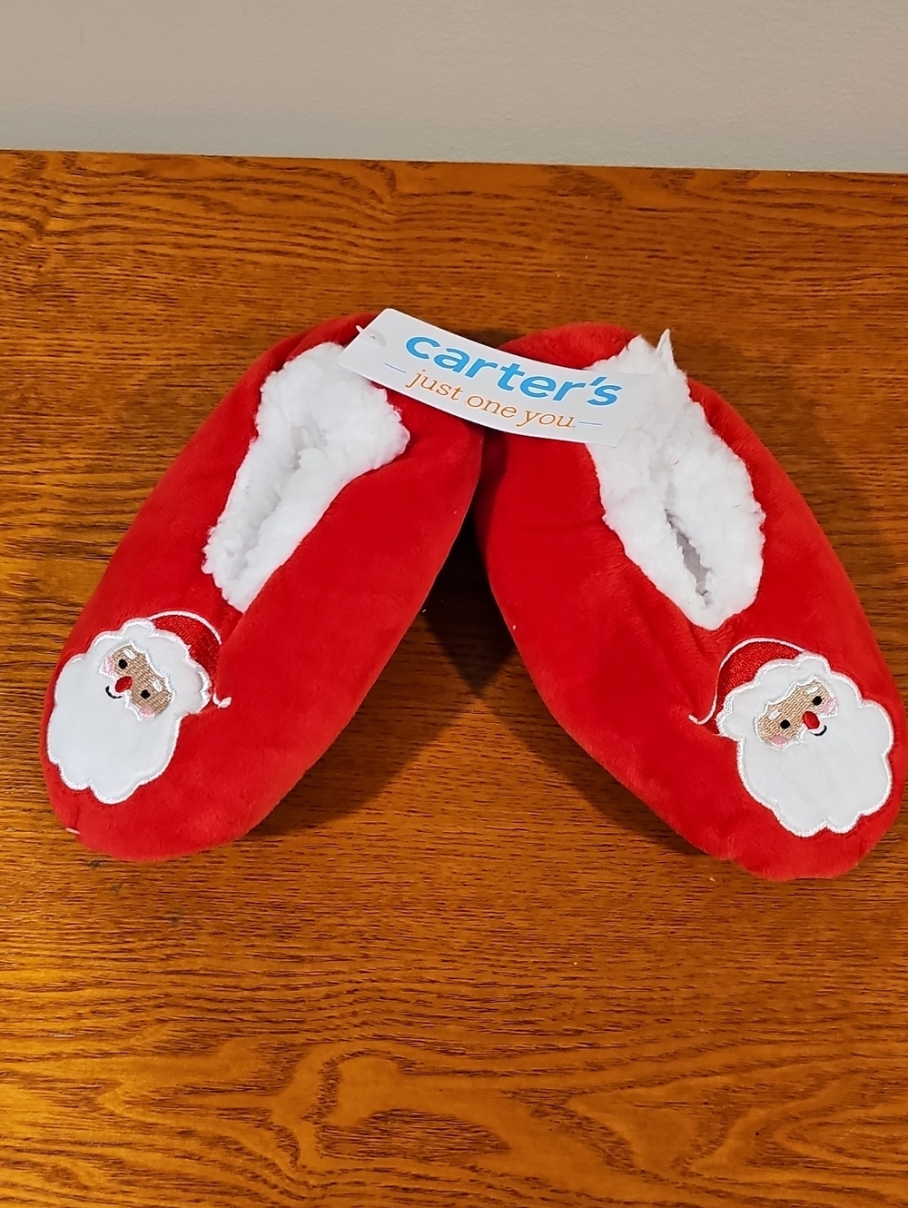 Carter's Red Plush Santa Slip-On Kids Slippers